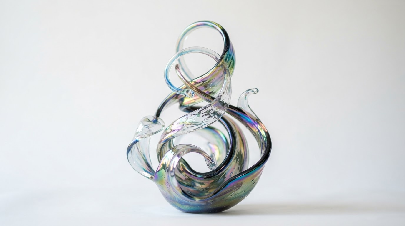 Dia Piper signature glass sculpture 'Aurora Bloom'